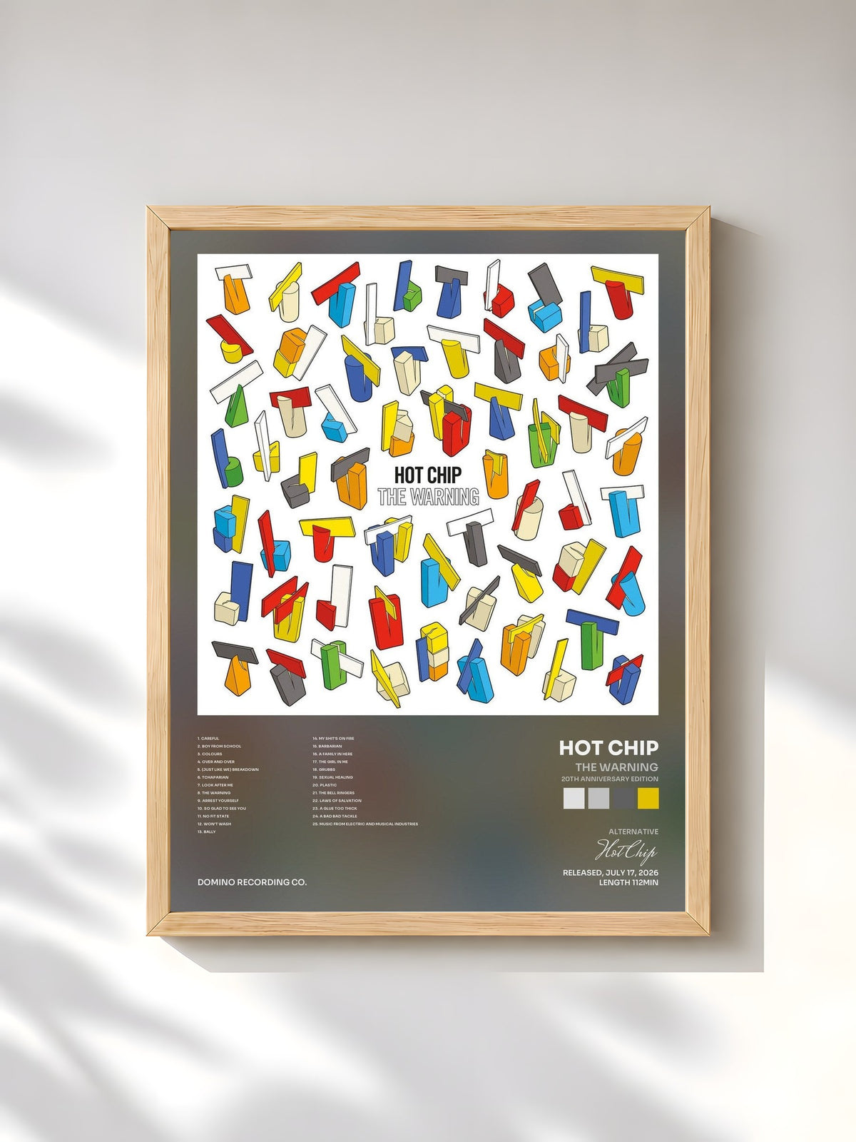 #bois Tableau de l'album The Warning (20th Anniversary Edition) de Hot Chip, cadre en bois brut, imprimé et encadré en France