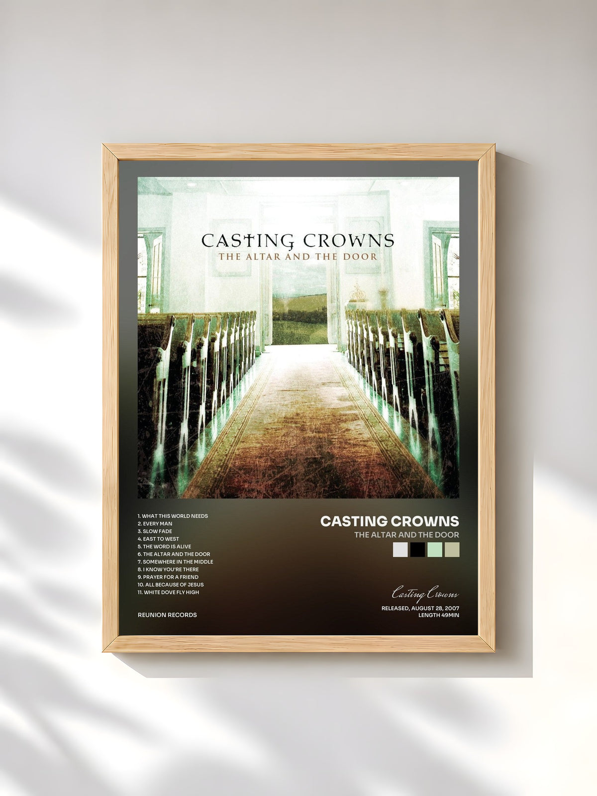 #bois Tableau de l'album The Altar and The Door de Casting Crowns, cadre en bois brut, imprimé et encadré en France