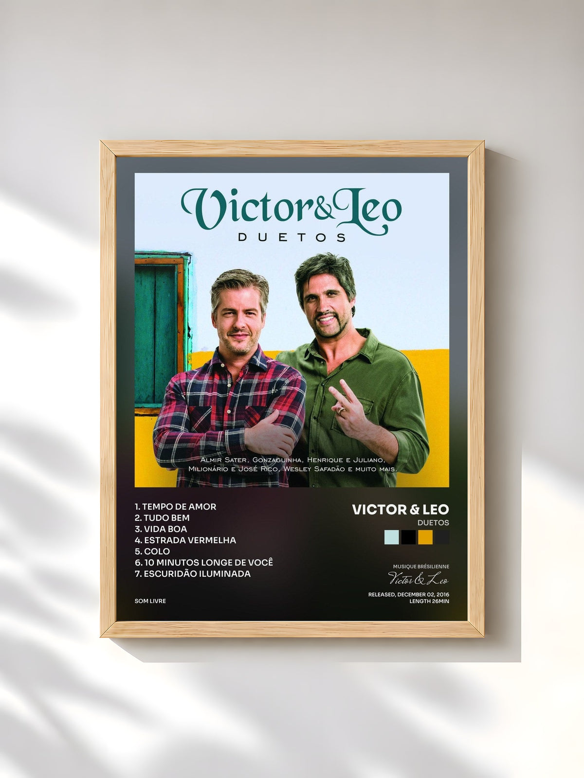#bois Tableau de l'album Duetos de Victor & Leo, cadre en bois brut, imprimé et encadré en France