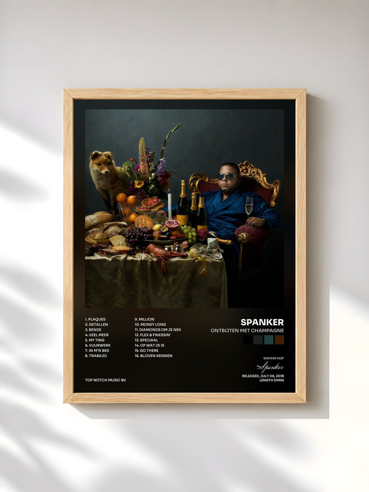 #bois Tableau de l'album Ontbijten Met Champagne de Spanker, cadre en bois brut, imprimé et encadré en France