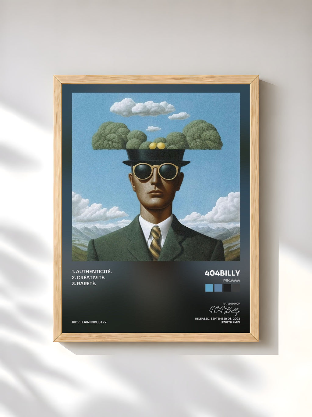#bois Tableau de l'album Mr.AAA de 404Billy, cadre en bois brut, imprimé et encadré en France