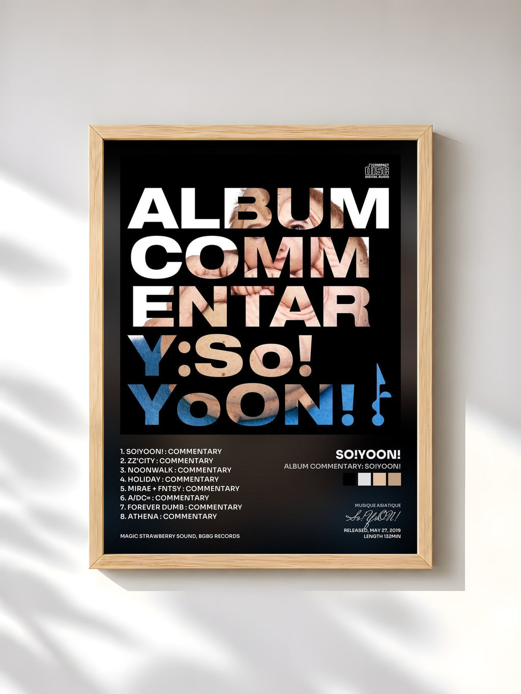 #bois Tableau de l'album Album Commentary: So!YoON! de So!YoON!, cadre en bois brut, imprimé et encadré en France