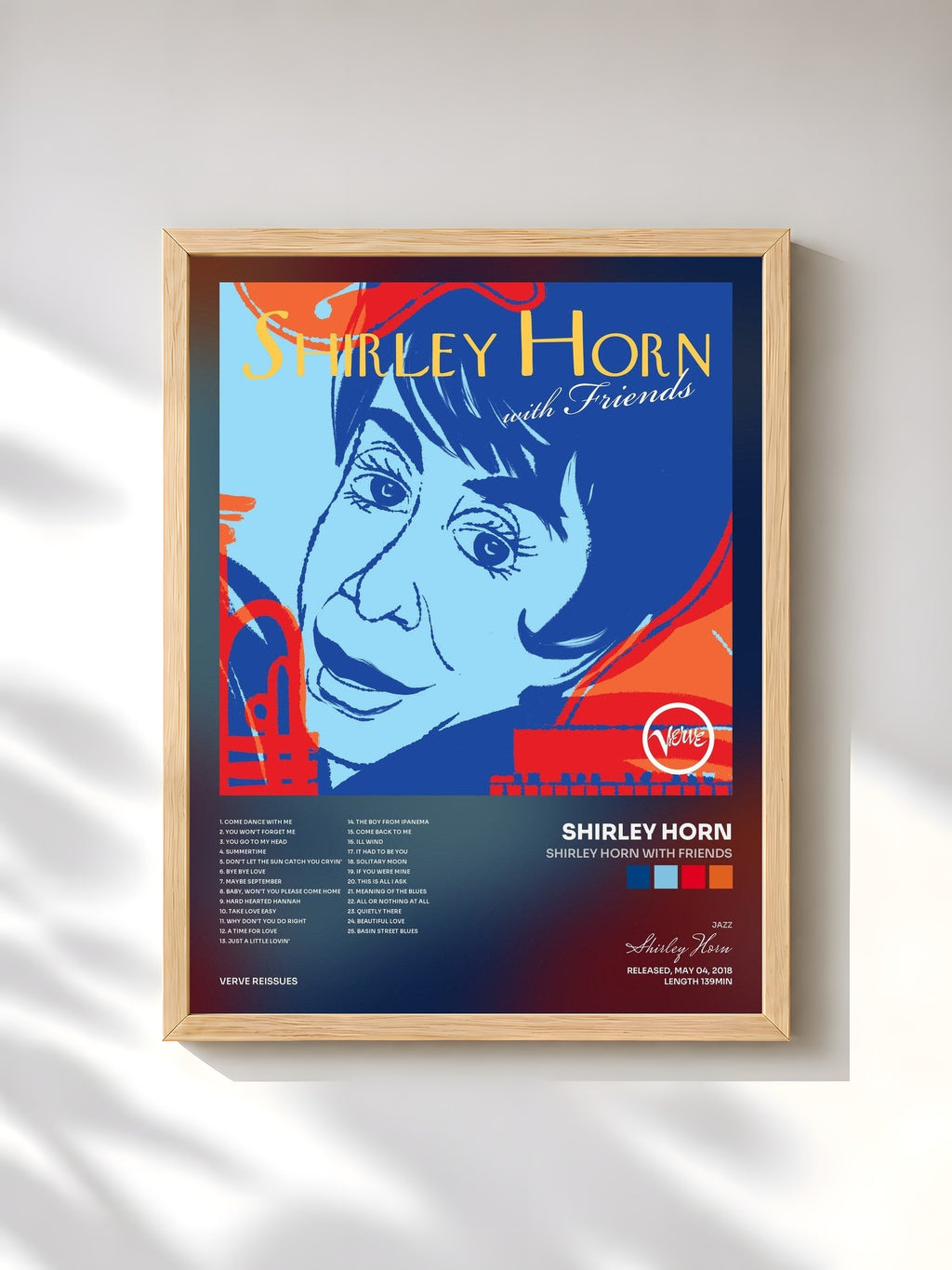 #bois Tableau de l'album Shirley Horn With Friends de Shirley Horn, cadre en bois brut, imprimé et encadré en France