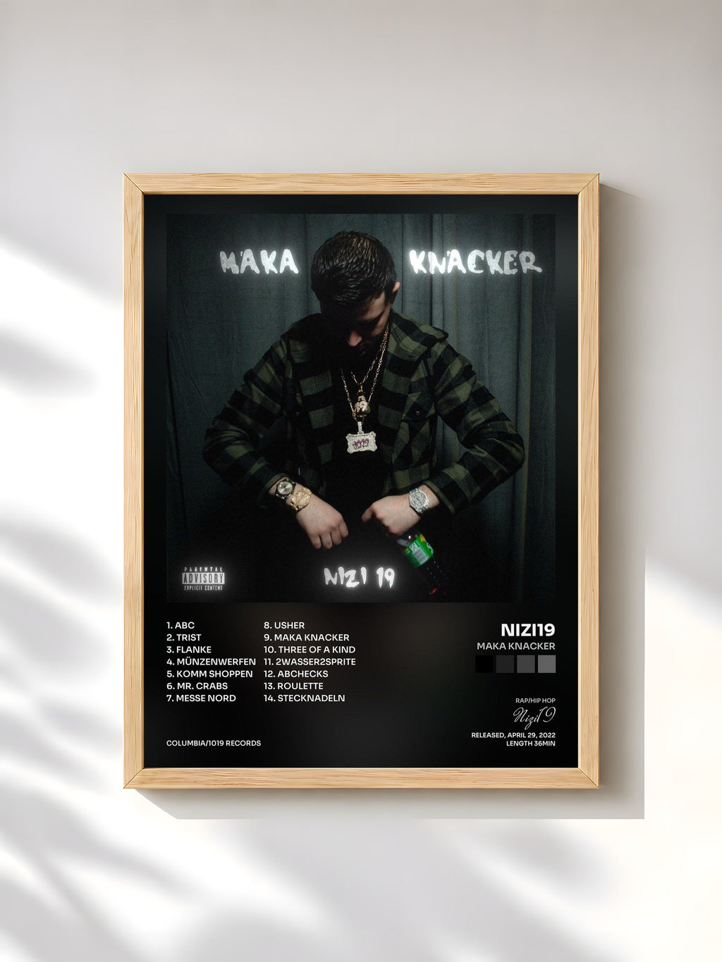 #bois Tableau de l'album Maka Knacker de Nizi19, cadre en bois brut, imprimé et encadré en France