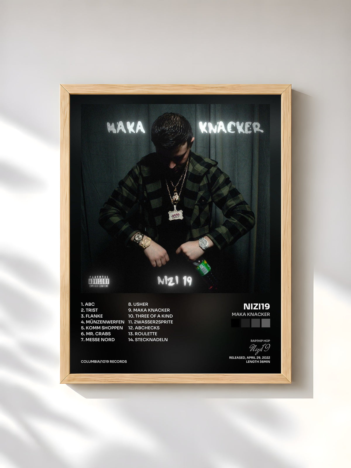 #bois Tableau de l'album Maka Knacker de Nizi19, cadre en bois brut, imprimé et encadré en France