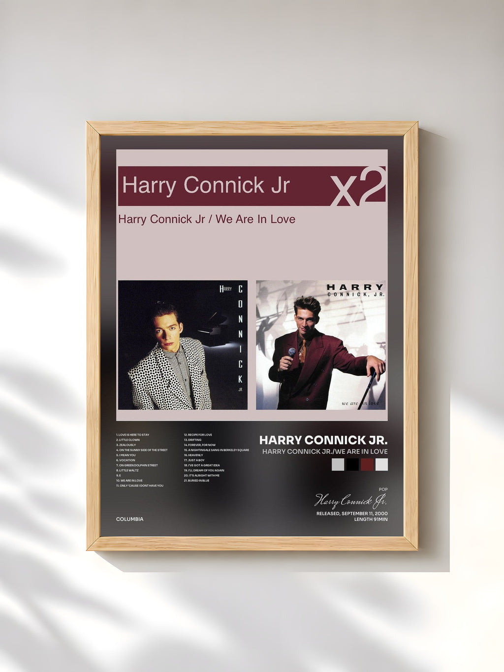 #bois Tableau de l'album Harry Connick Jr./We Are In Love de Harry Connick Jr., cadre en bois brut, imprimé et encadré en France