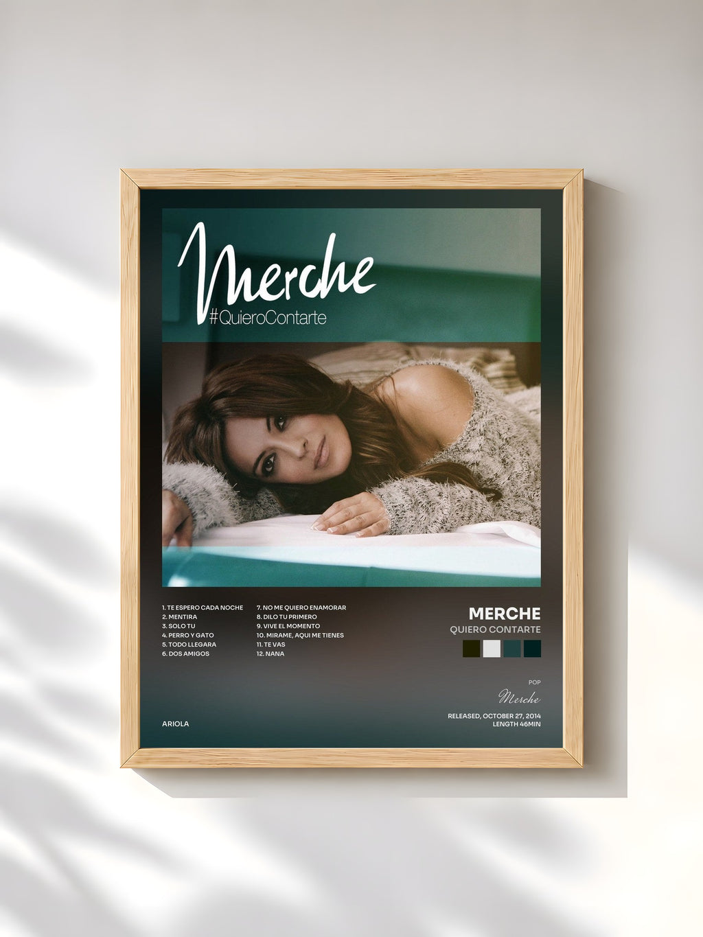 #bois Tableau de l'album Quiero Contarte de Merche, cadre en bois brut, imprimé et encadré en France