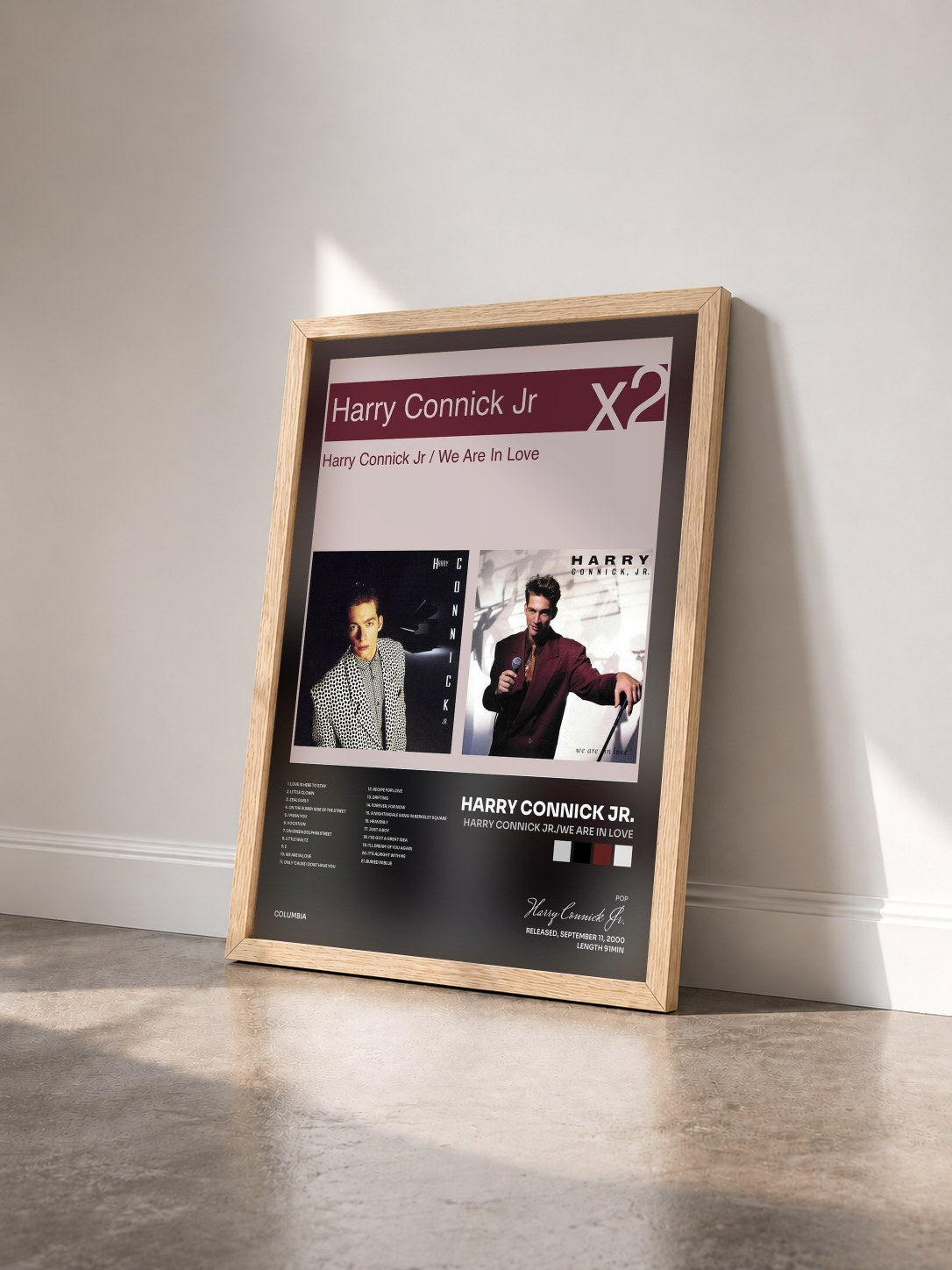 #bois Tableau de l'album Harry Connick Jr./We Are In Love de Harry Connick Jr. vu de trois quarts, cadre en bois brut