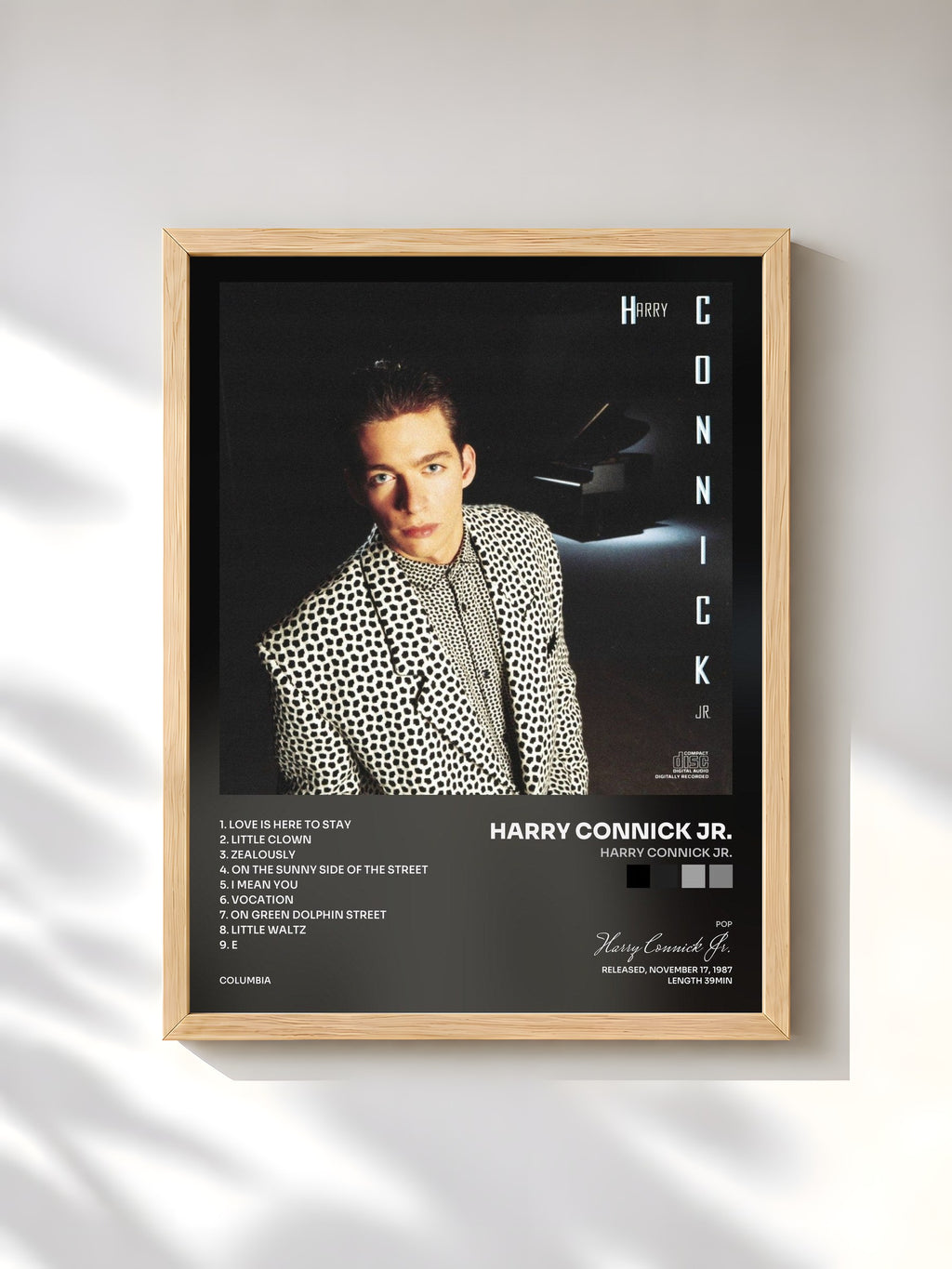 #bois Tableau de l'album Harry Connick Jr. de Harry Connick Jr., cadre en bois brut, imprimé et encadré en France