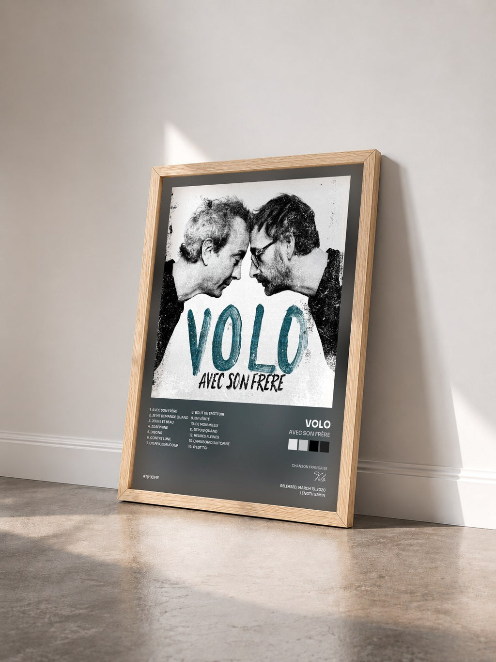 #bois Tableau de l'album Avec son frère de Volo vu de trois quarts, cadre en bois brut