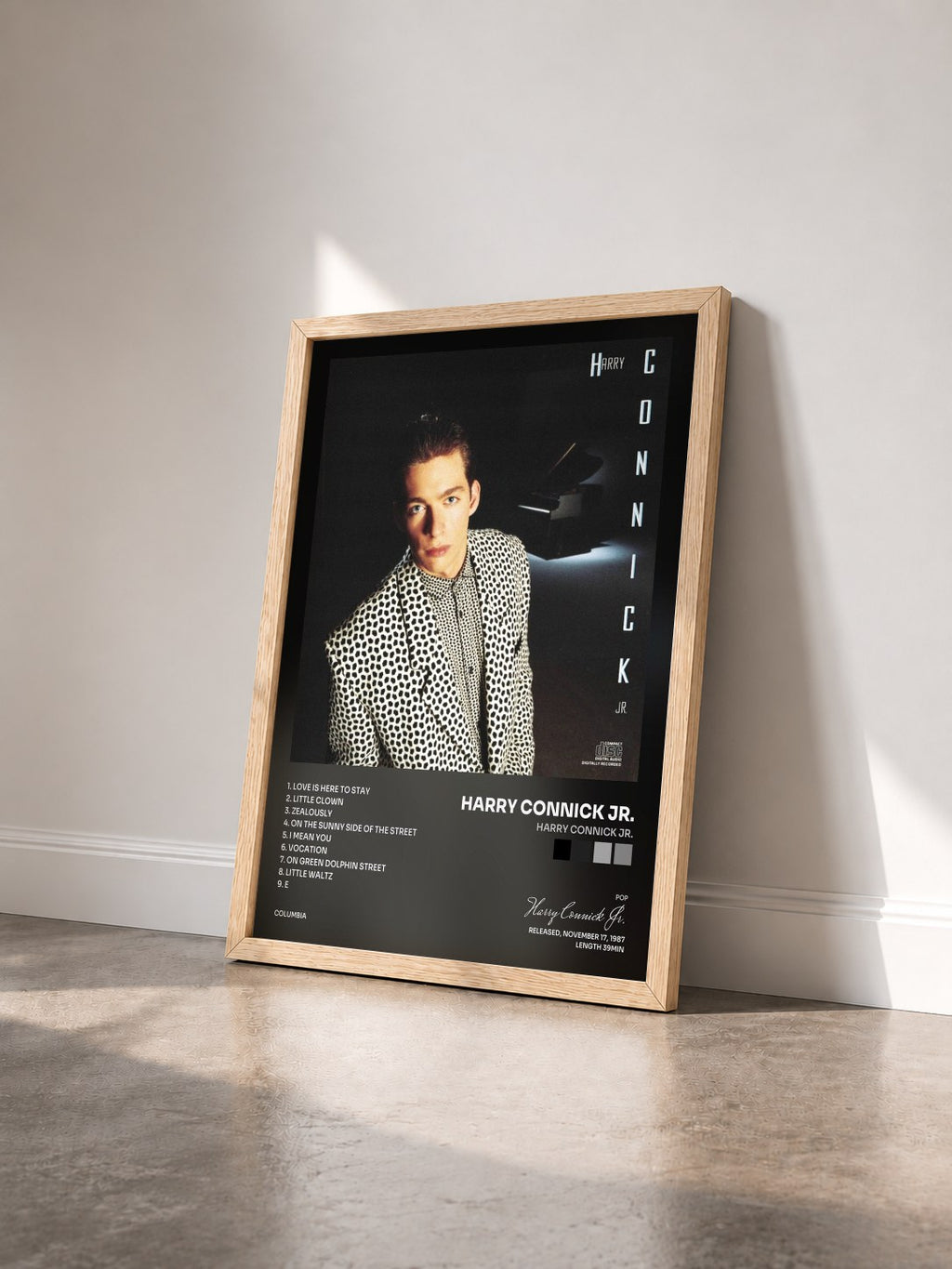 #bois Tableau de l'album Harry Connick Jr. de Harry Connick Jr. vu de trois quarts, cadre en bois brut