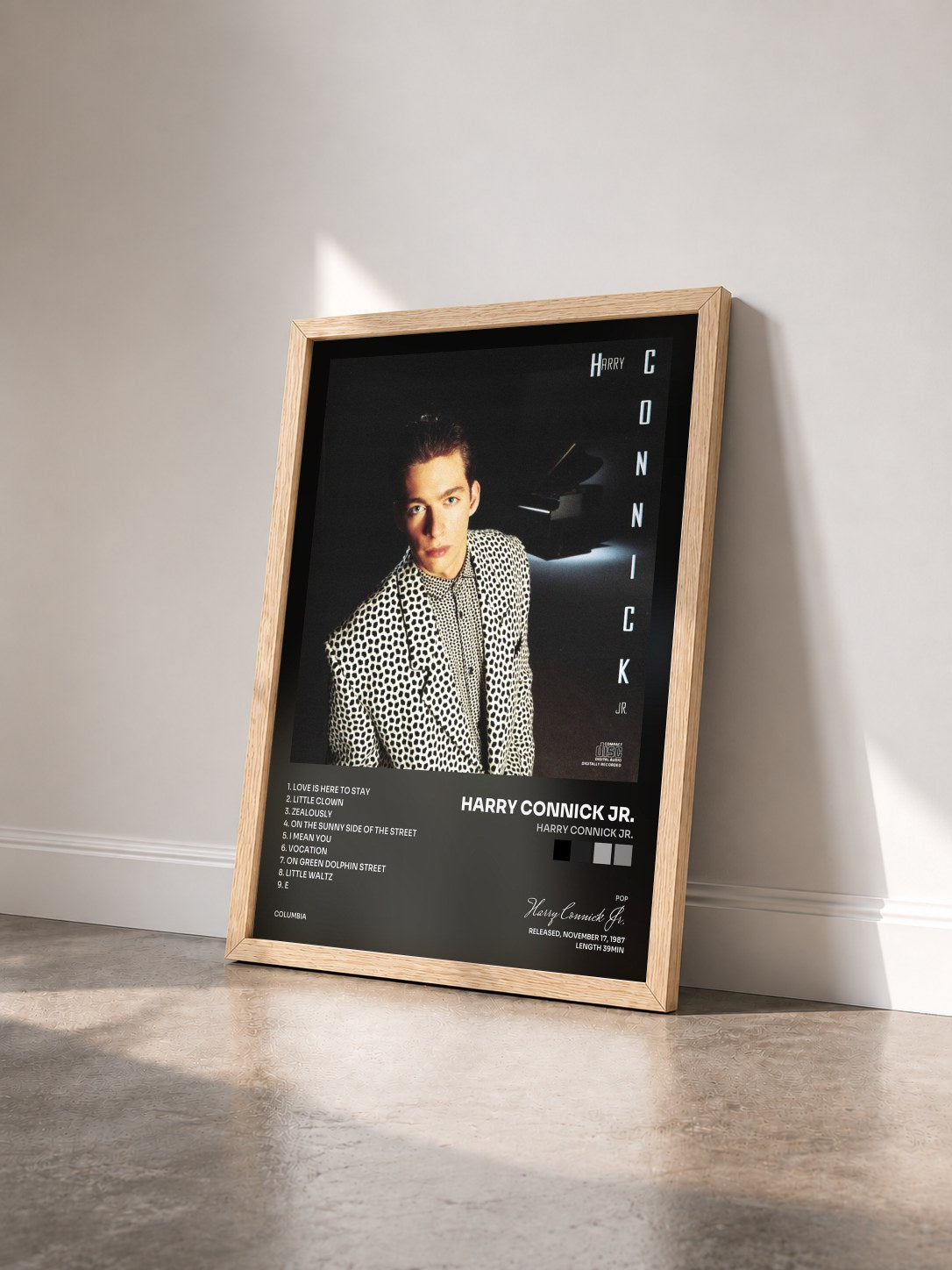 #bois Tableau de l'album Harry Connick Jr. de Harry Connick Jr. vu de trois quarts, cadre en bois brut