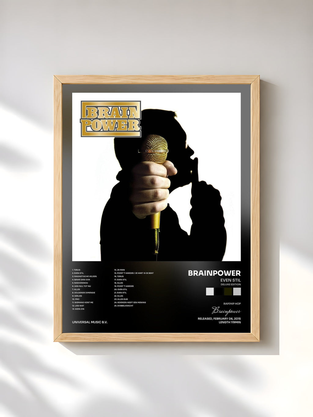 #bois Tableau de l'album Even Stil (Deluxe Edition) de Brainpower, cadre en bois brut, imprimé et encadré en France