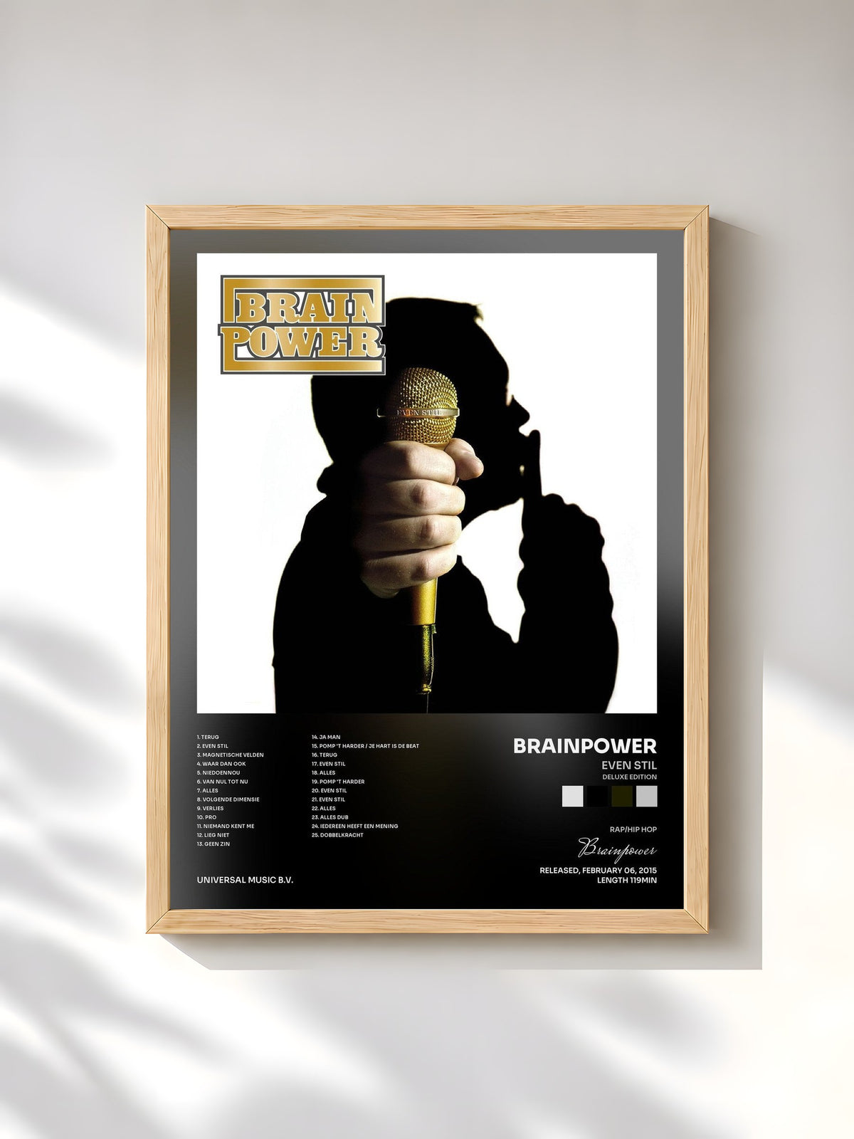 #bois Tableau de l'album Even Stil (Deluxe Edition) de Brainpower, cadre en bois brut, imprimé et encadré en France