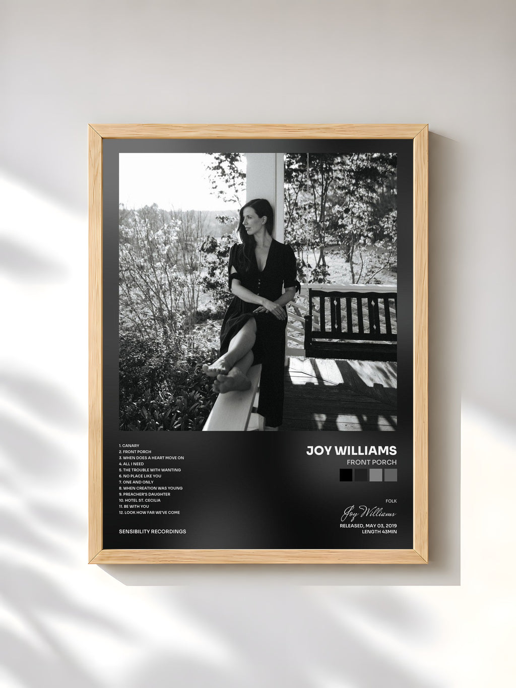 #bois Tableau de l'album Front Porch de Joy Williams, cadre en bois brut, imprimé et encadré en France