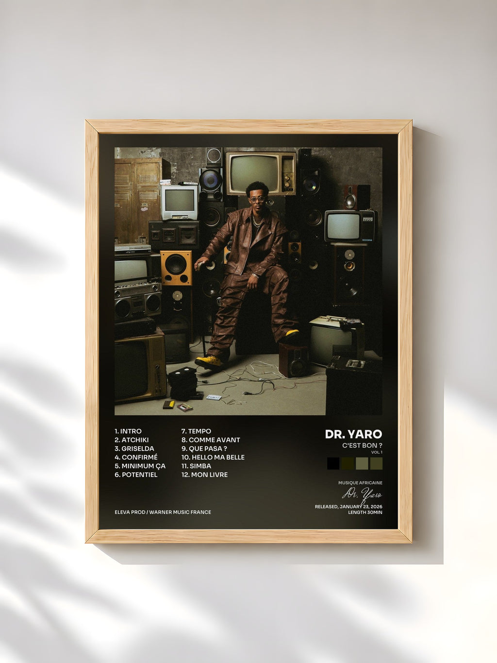 #bois Tableau de l'album C'EST BON ? (Vol. 1) de Dr. Yaro, cadre en bois brut, imprimé et encadré en France