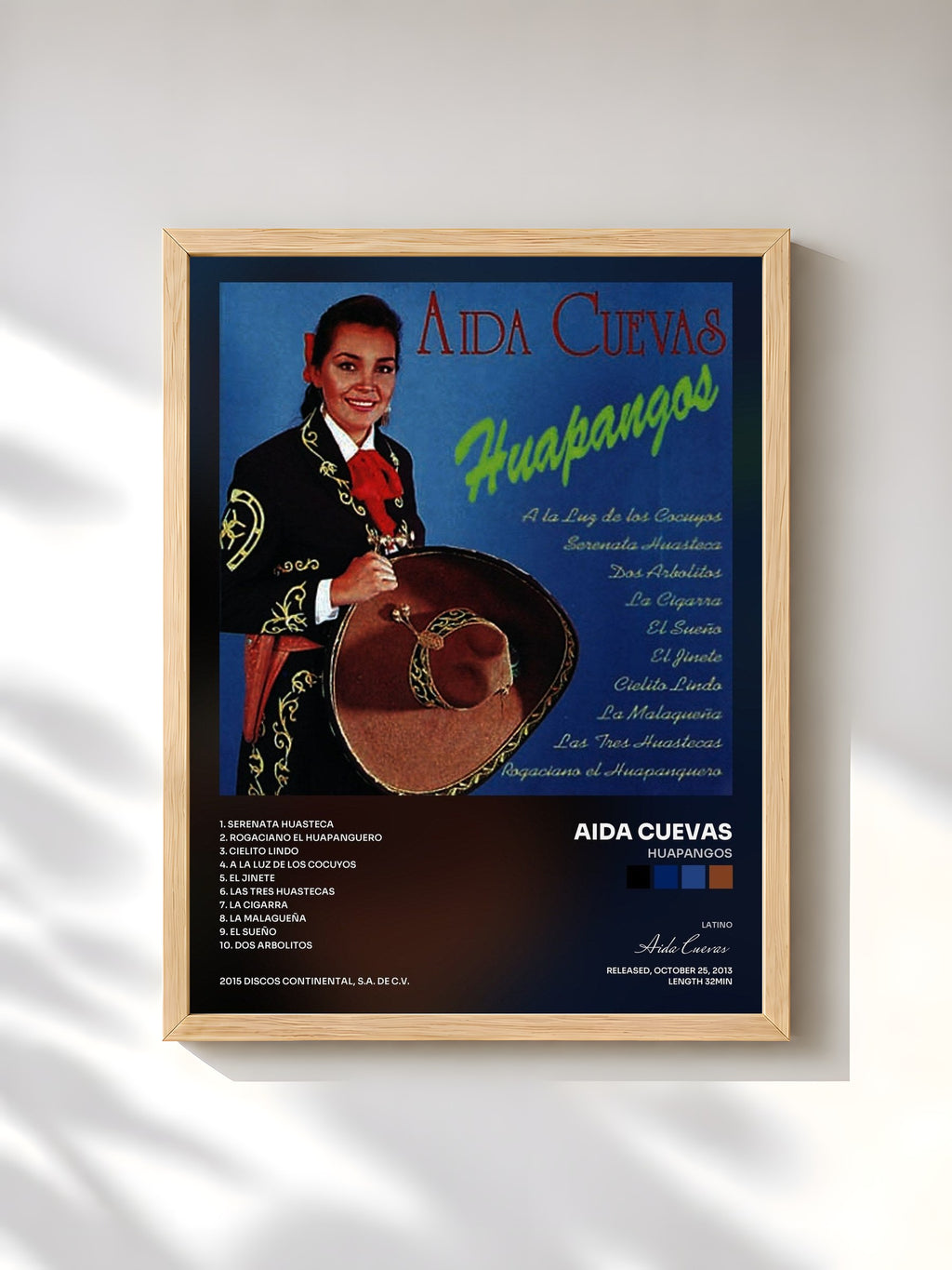 #bois Tableau de l'album Huapangos de Aida Cuevas, cadre en bois brut, imprimé et encadré en France