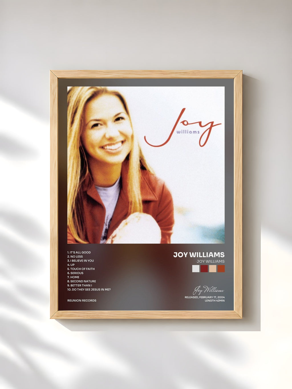 #bois Tableau de l'album Joy Williams de Joy Williams, cadre en bois brut, imprimé et encadré en France