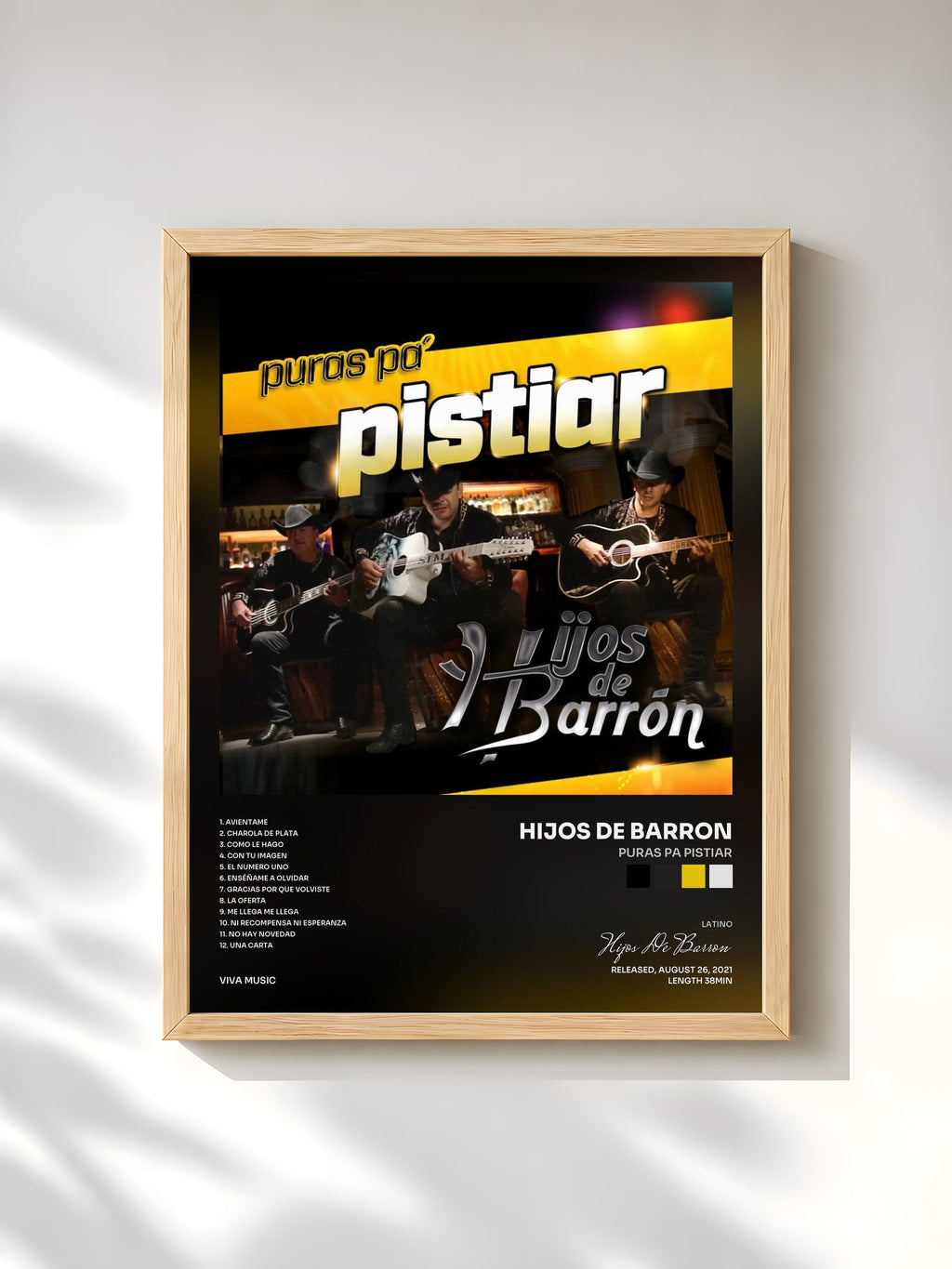 #bois Tableau de l'album Puras Pa Pistiar de Hijos De Barron, cadre en bois brut, imprimé et encadré en France