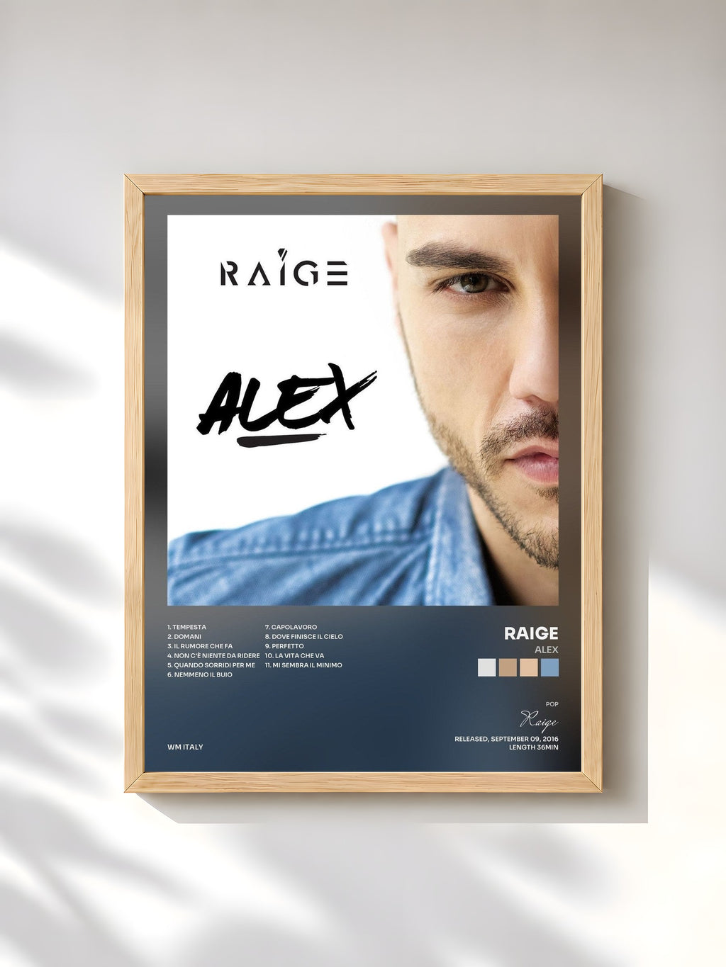 #bois Tableau de l'album Alex de Raige, cadre en bois brut, imprimé et encadré en France