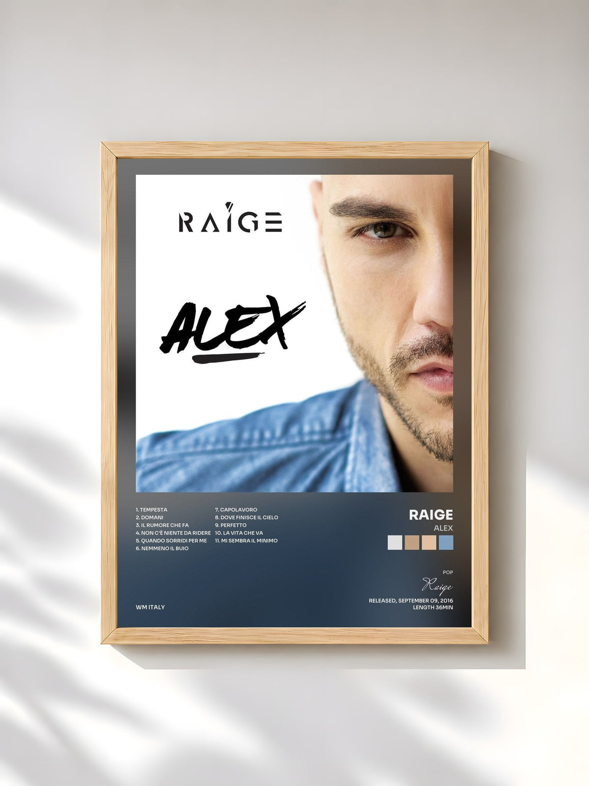 #bois Tableau de l'album Alex de Raige, cadre en bois brut, imprimé et encadré en France