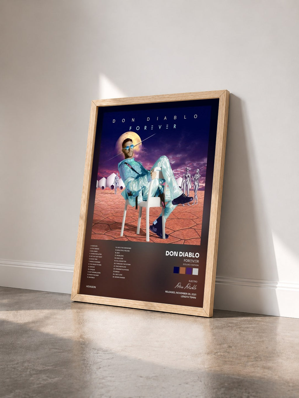 #bois Tableau de l'album FORΞVΞR (DΞLUXΞ ΞDITION) de Don Diablo vu de trois quarts, cadre en bois brut
