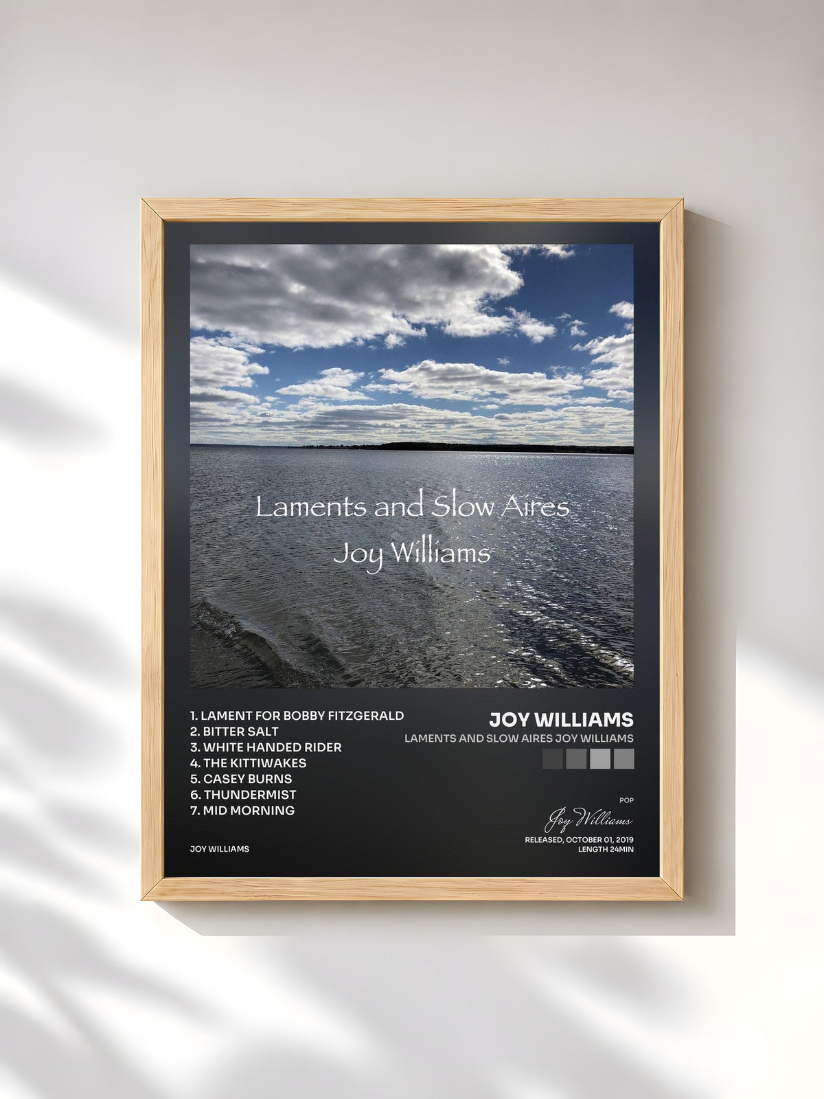 #bois Tableau de l'album Laments and Slow Aires Joy Williams de Joy Williams, cadre en bois brut, imprimé et encadré en France