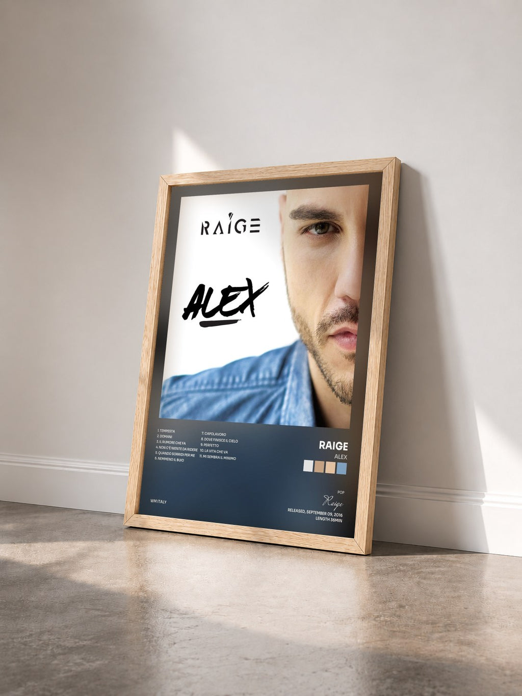 #bois Tableau de l'album Alex de Raige vu de trois quarts, cadre en bois brut