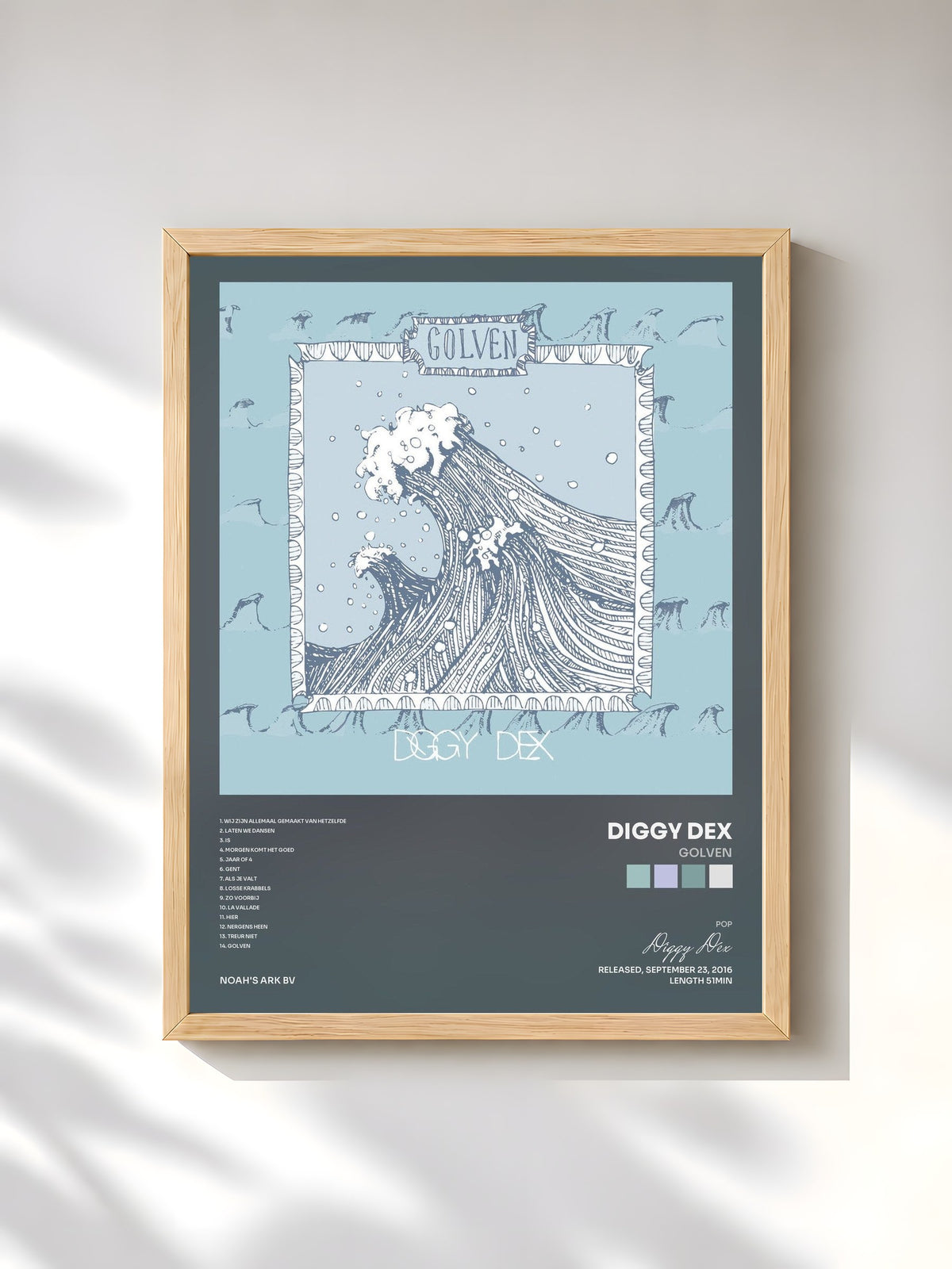 #bois Tableau de l'album Golven de Diggy Dex, cadre en bois brut, imprimé et encadré en France
