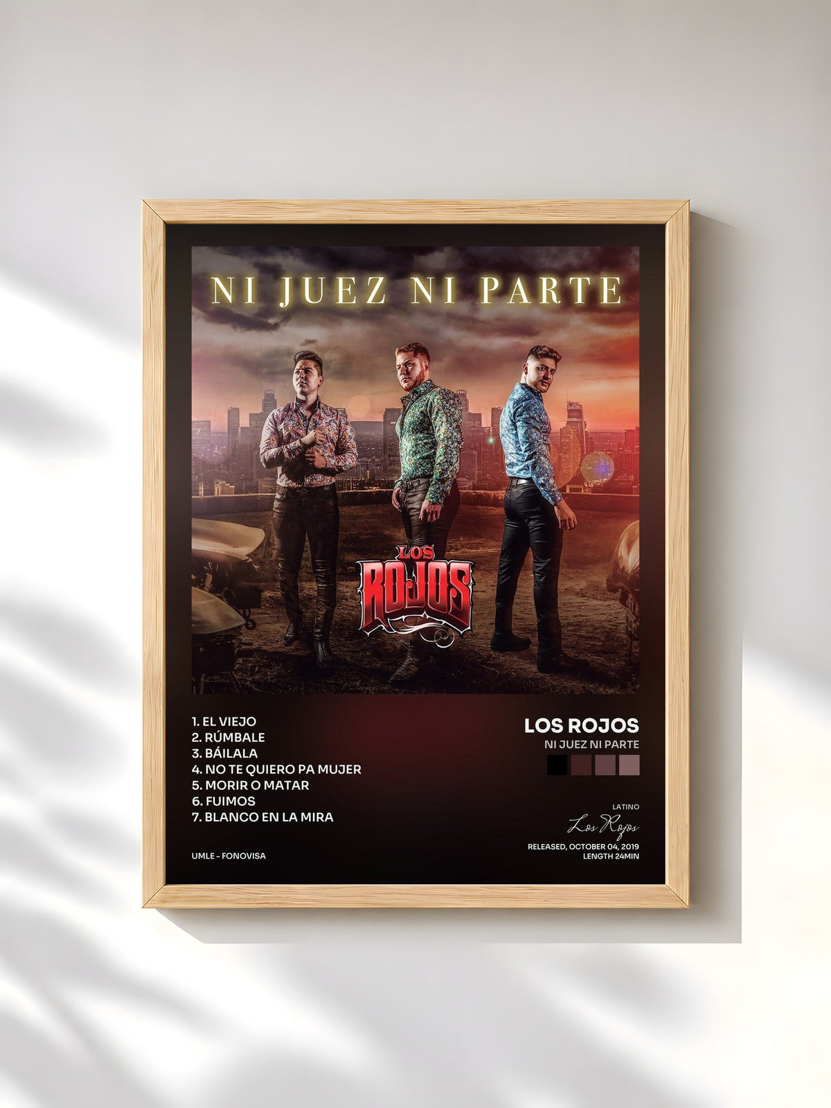 #bois Tableau de l'album Ni Juez Ni Parte de Los Rojos, cadre en bois brut, imprimé et encadré en France