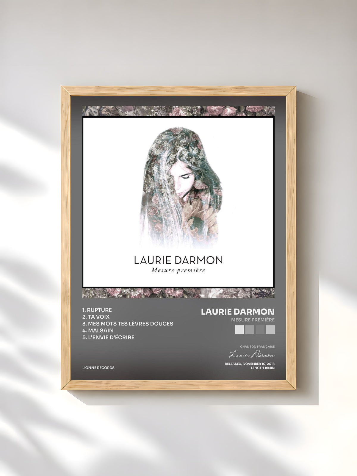 #bois Tableau de l'album Mesure première de Laurie Darmon, cadre en bois brut, imprimé et encadré en France