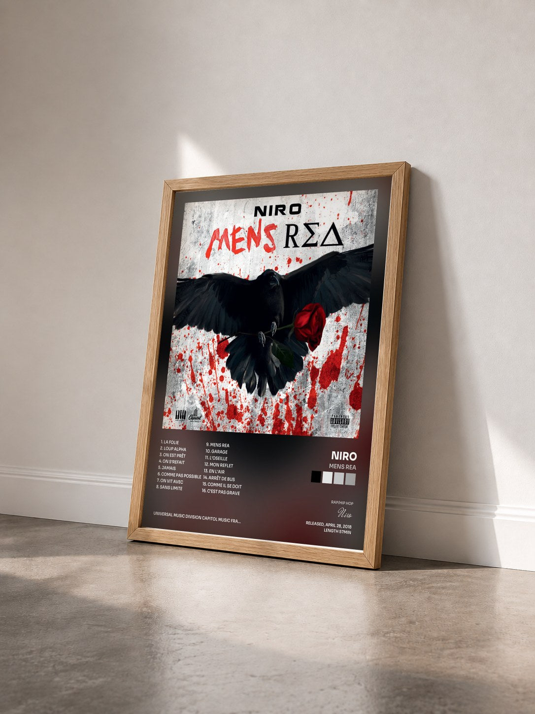 #bois Tableau de l'album Mens Rea de Niro vu de trois quarts, cadre en bois brut