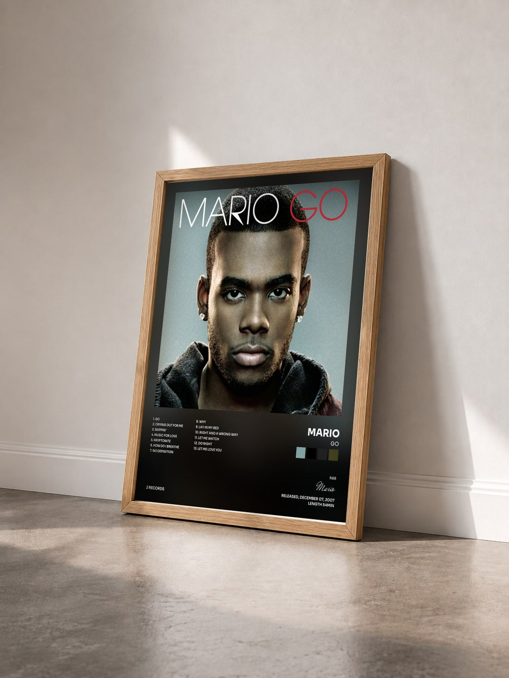 #bois Tableau de l'album Go de Mario vu de trois quarts, cadre en bois brut