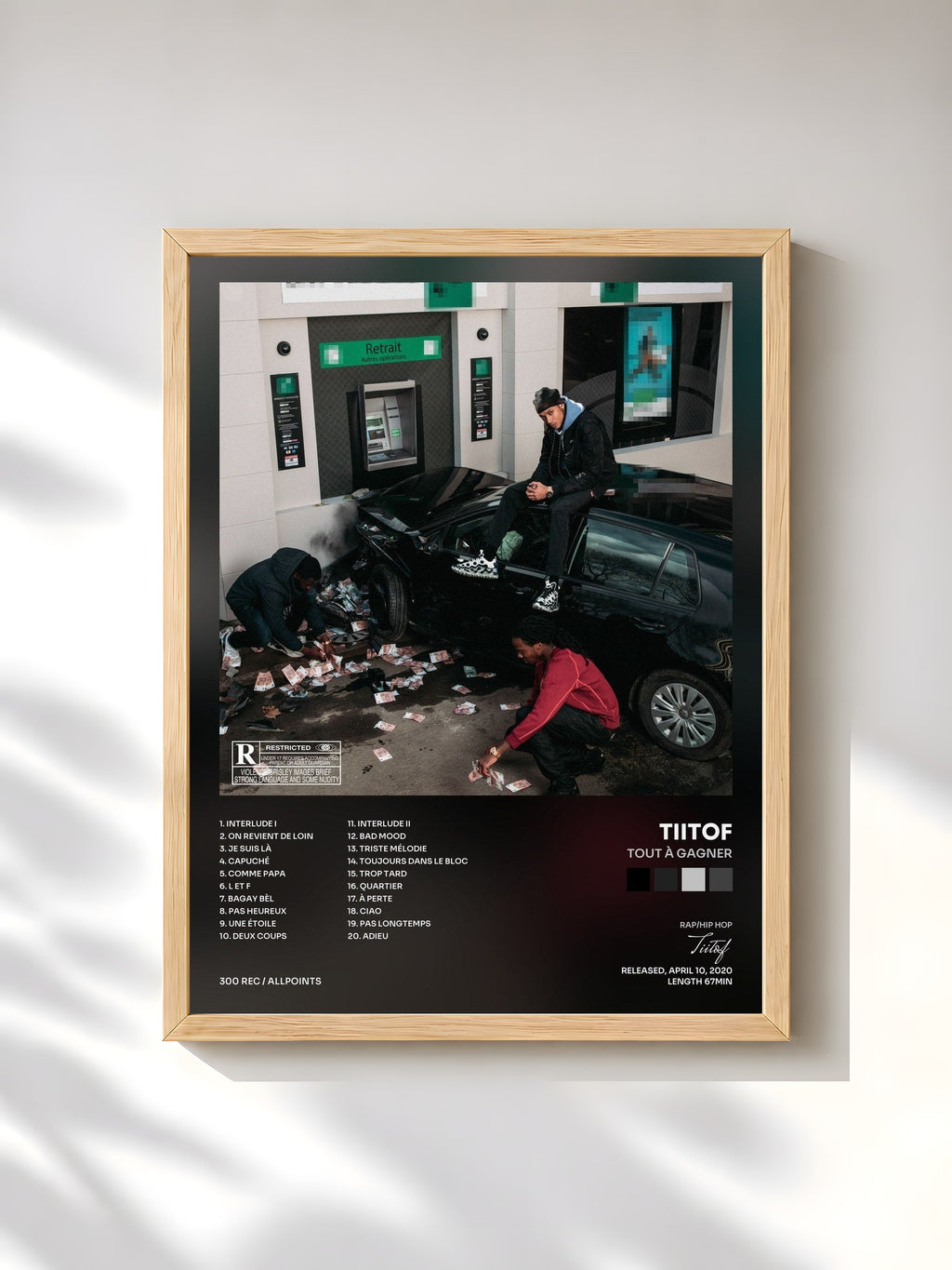 #bois Tableau de l'album Tout à gagner de Tiitof, cadre en bois brut, imprimé et encadré en France