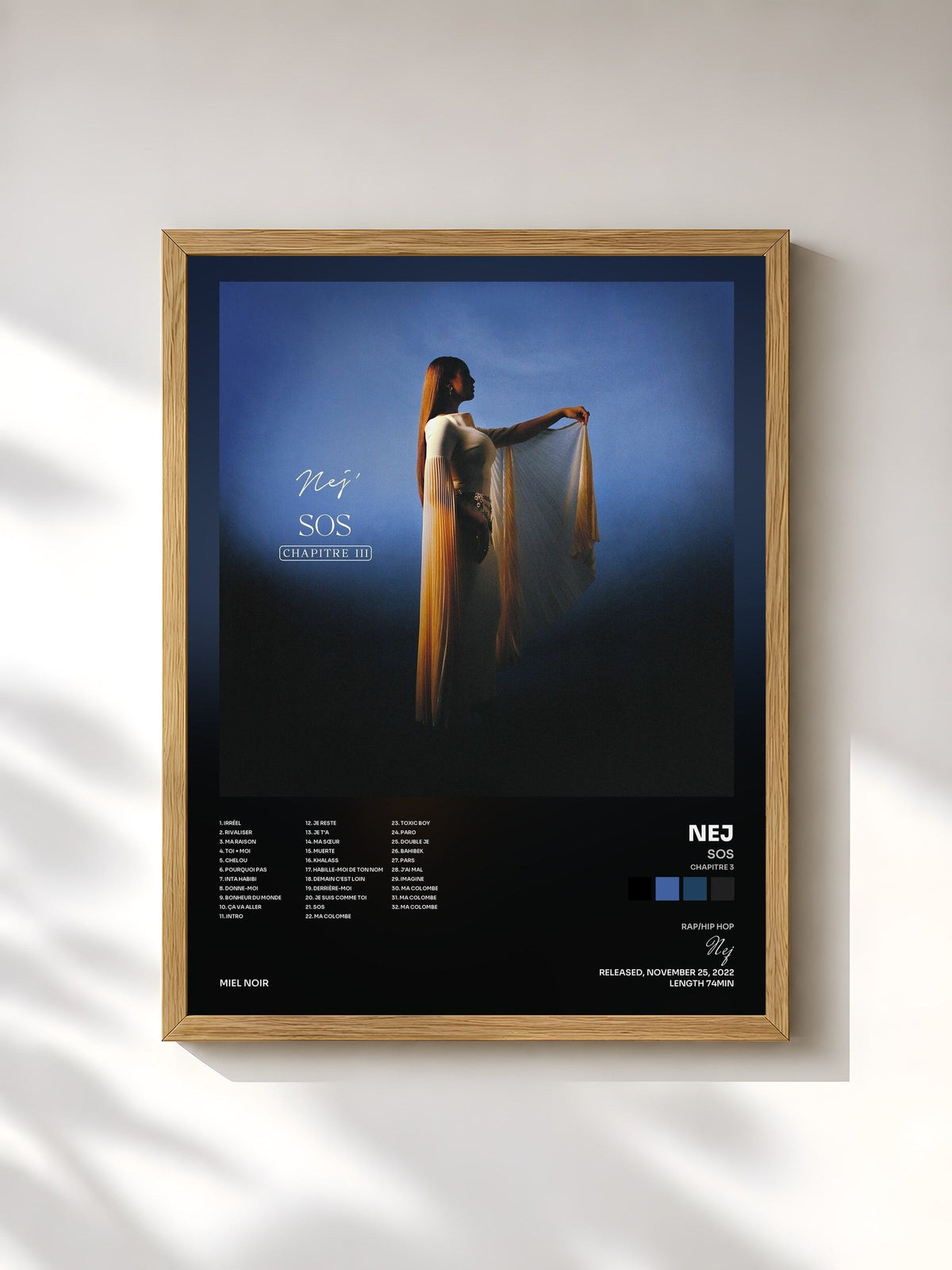 #bois Tableau de l'album SOS (Chapitre 3) de Nej, cadre en bois brut, imprimé et encadré en France