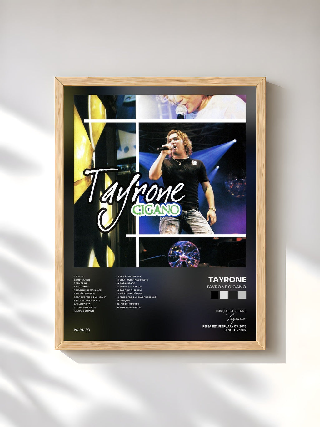 #bois Tableau de l'album Tayrone Cigano de Tayrone, cadre en bois brut, imprimé et encadré en France