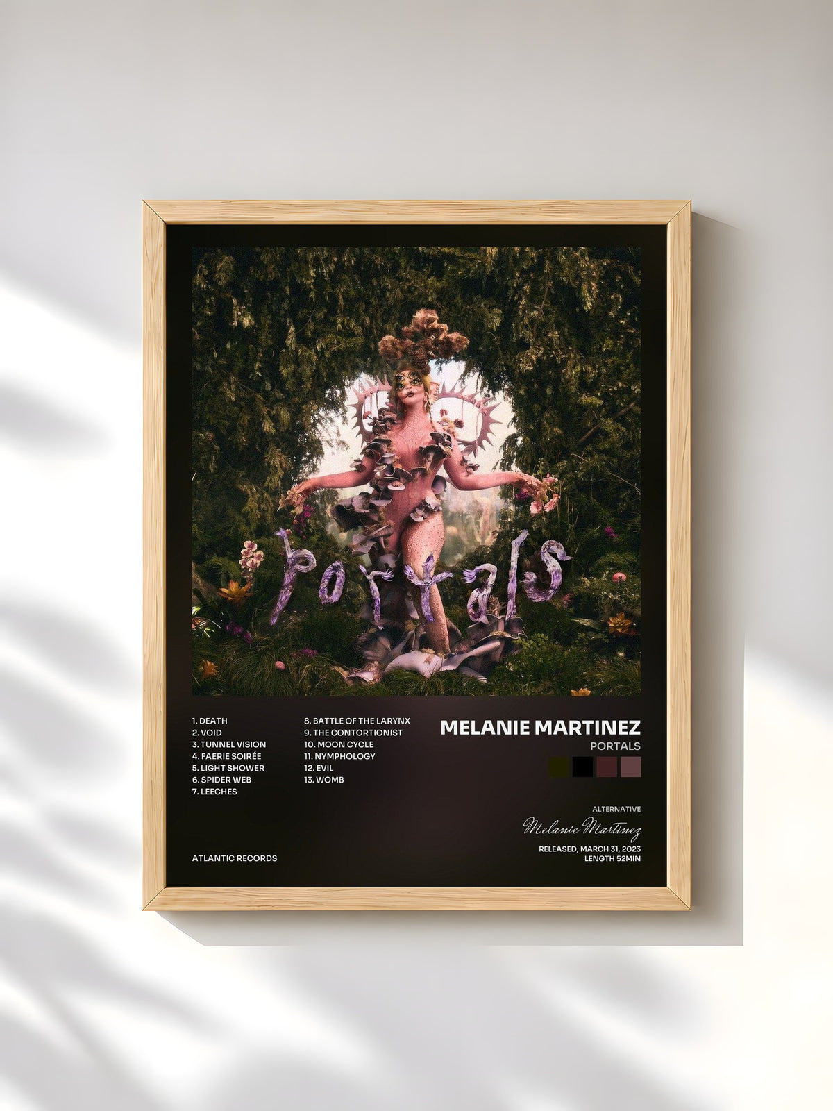 #bois Tableau de l'album PORTALS de Melanie Martinez, cadre en bois brut, imprimé et encadré en France