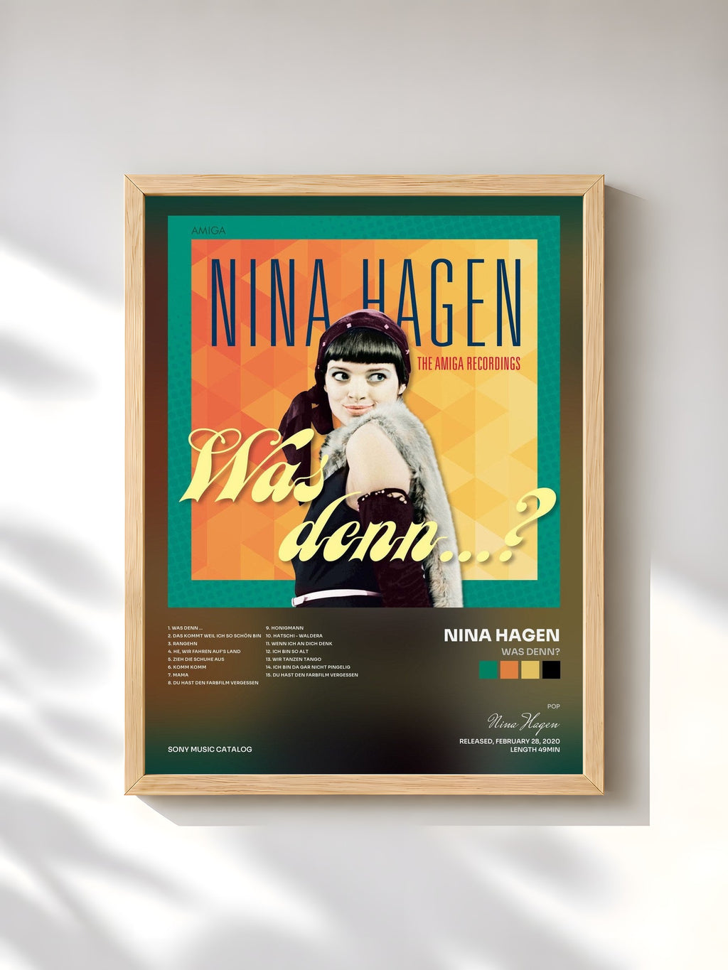 #bois Tableau de l'album Was denn? de Nina Hagen, cadre en bois brut, imprimé et encadré en France