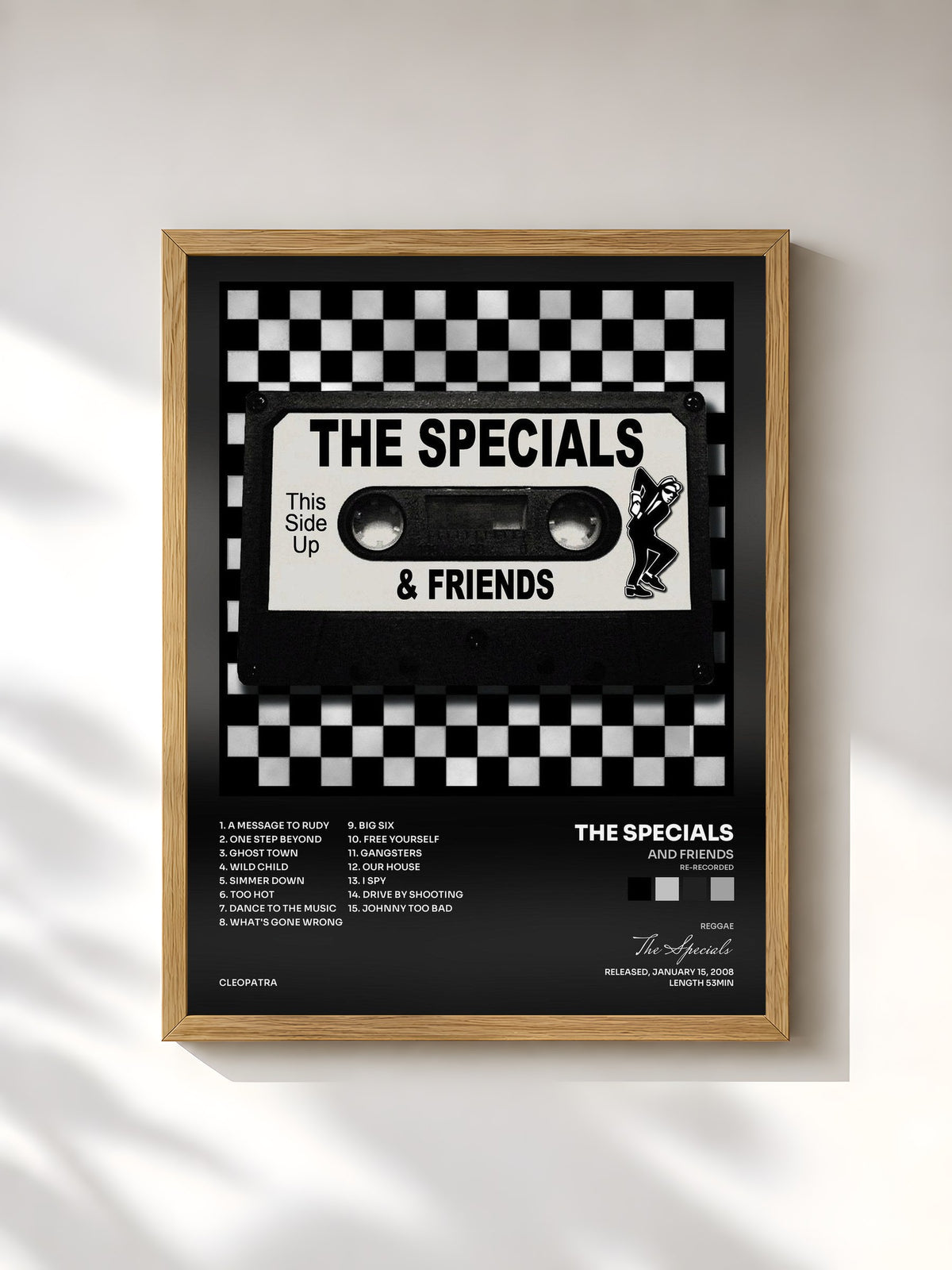 #bois Tableau de l'album And Friends (Re-Recorded) de The Specials, cadre en bois brut, imprimé et encadré en France