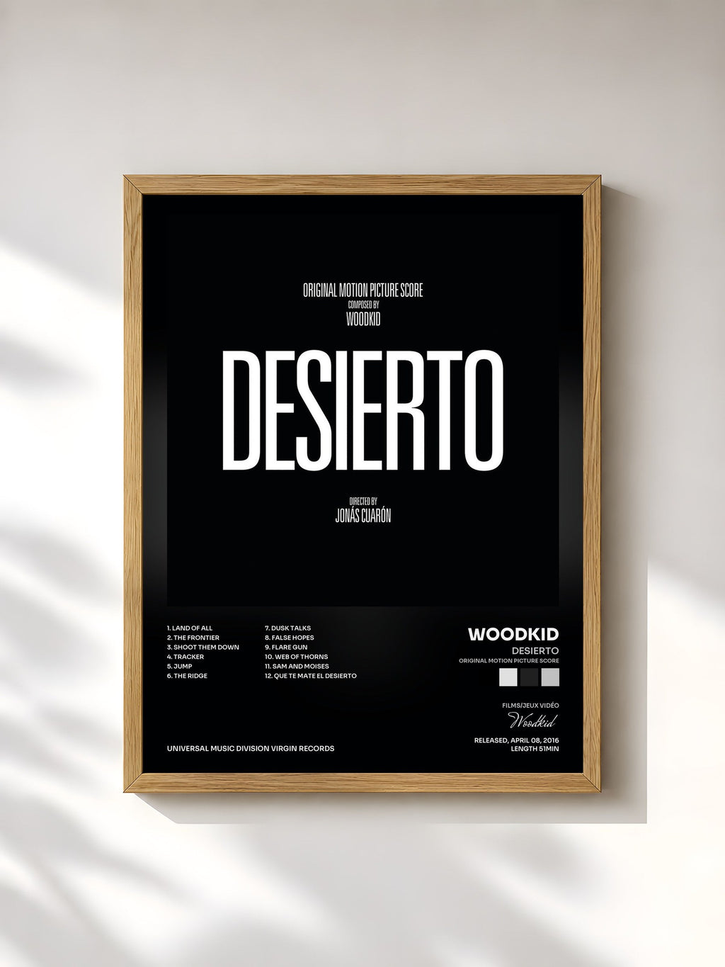 #bois Tableau de l'album Desierto (Original Motion Picture Score) de Woodkid, cadre en bois brut, imprimé et encadré en France