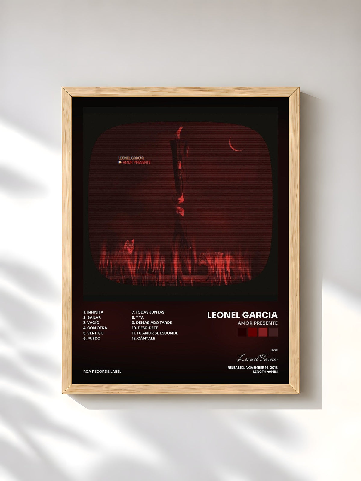 #bois Tableau de l'album Amor Presente de Leonel Garcia, cadre en bois brut, imprimé et encadré en France