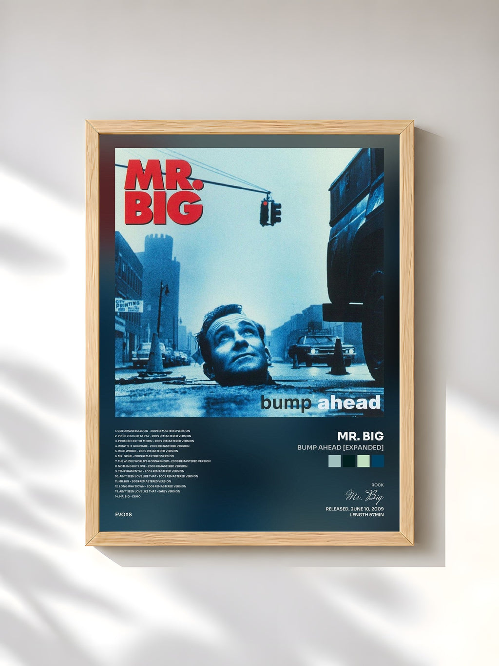 #bois Tableau de l'album Bump Ahead [Expanded] de Mr. Big, cadre en bois brut, imprimé et encadré en France