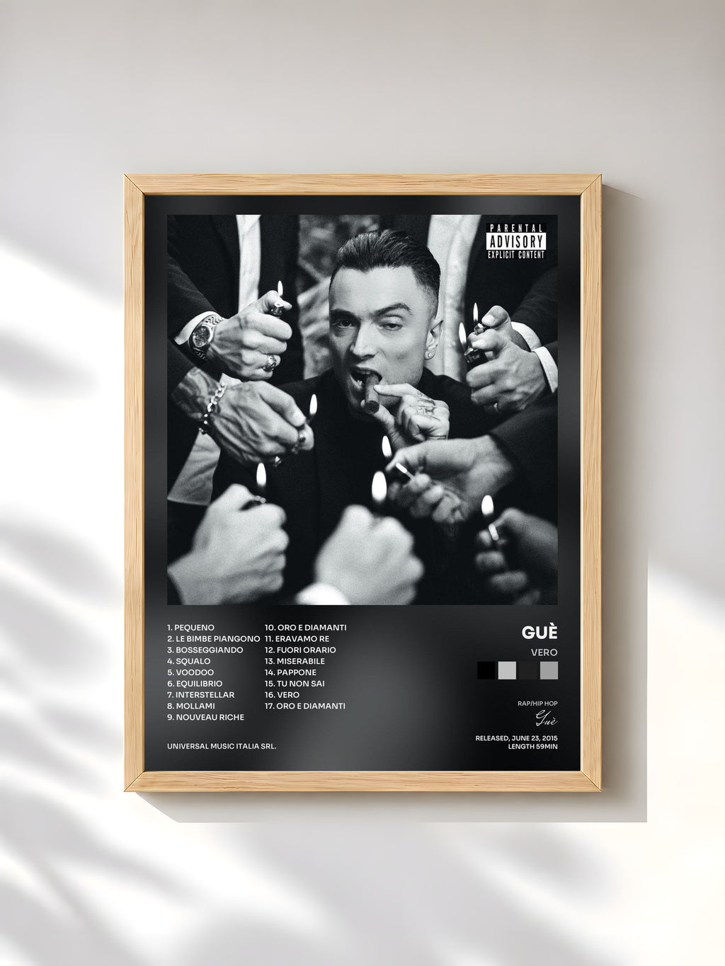 #bois Tableau de l'album Vero de Guè, cadre en bois brut, imprimé et encadré en France