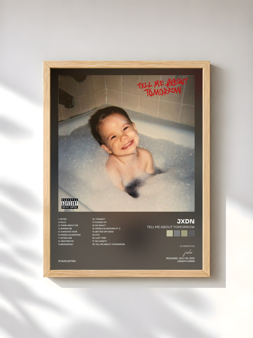 #bois Tableau de l'album Tell Me About Tomorrow de jxdn, cadre en bois brut, imprimé et encadré en France
