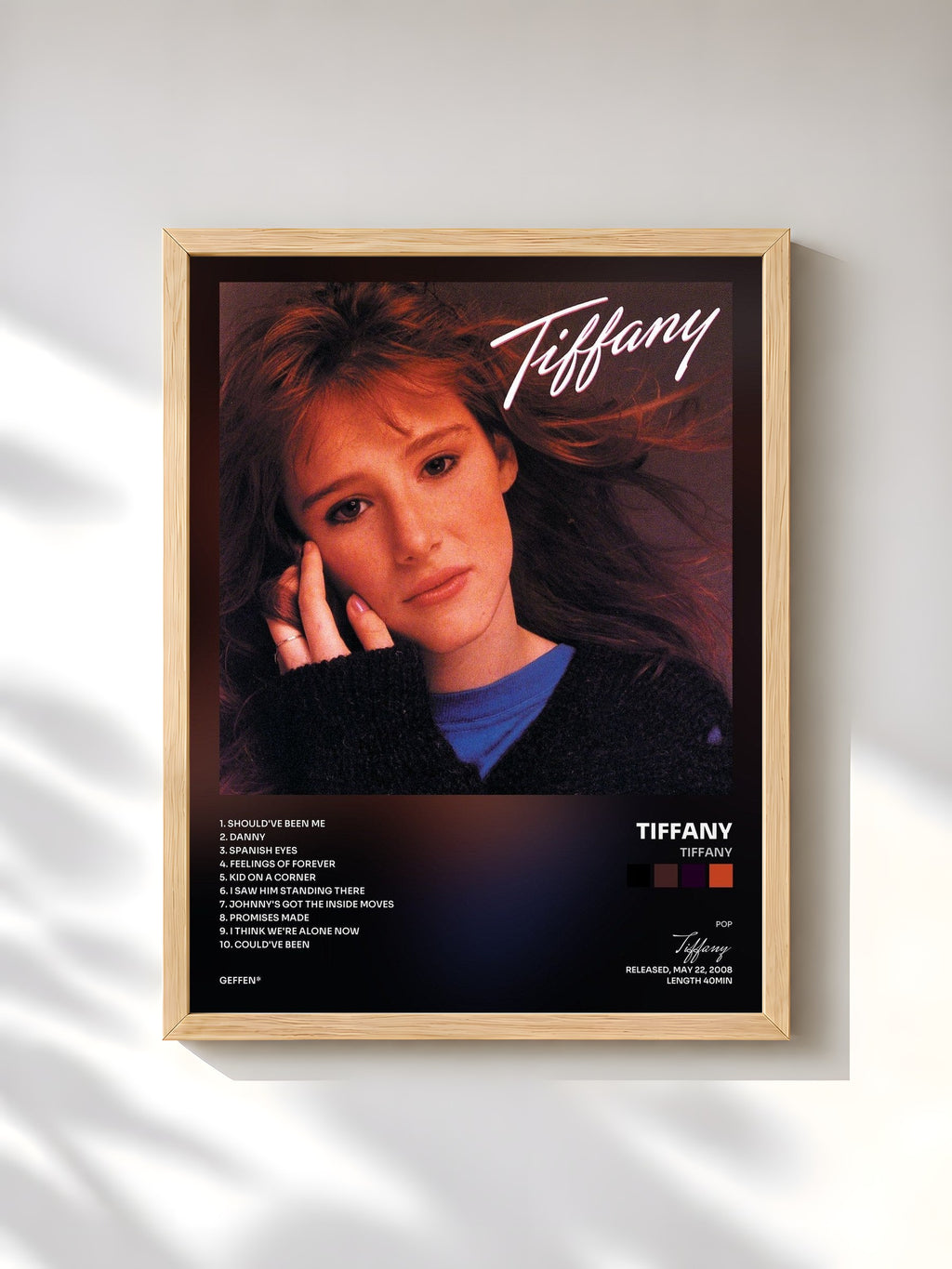 #bois Tableau de l'album Tiffany de Tiffany, cadre en bois brut, imprimé et encadré en France
