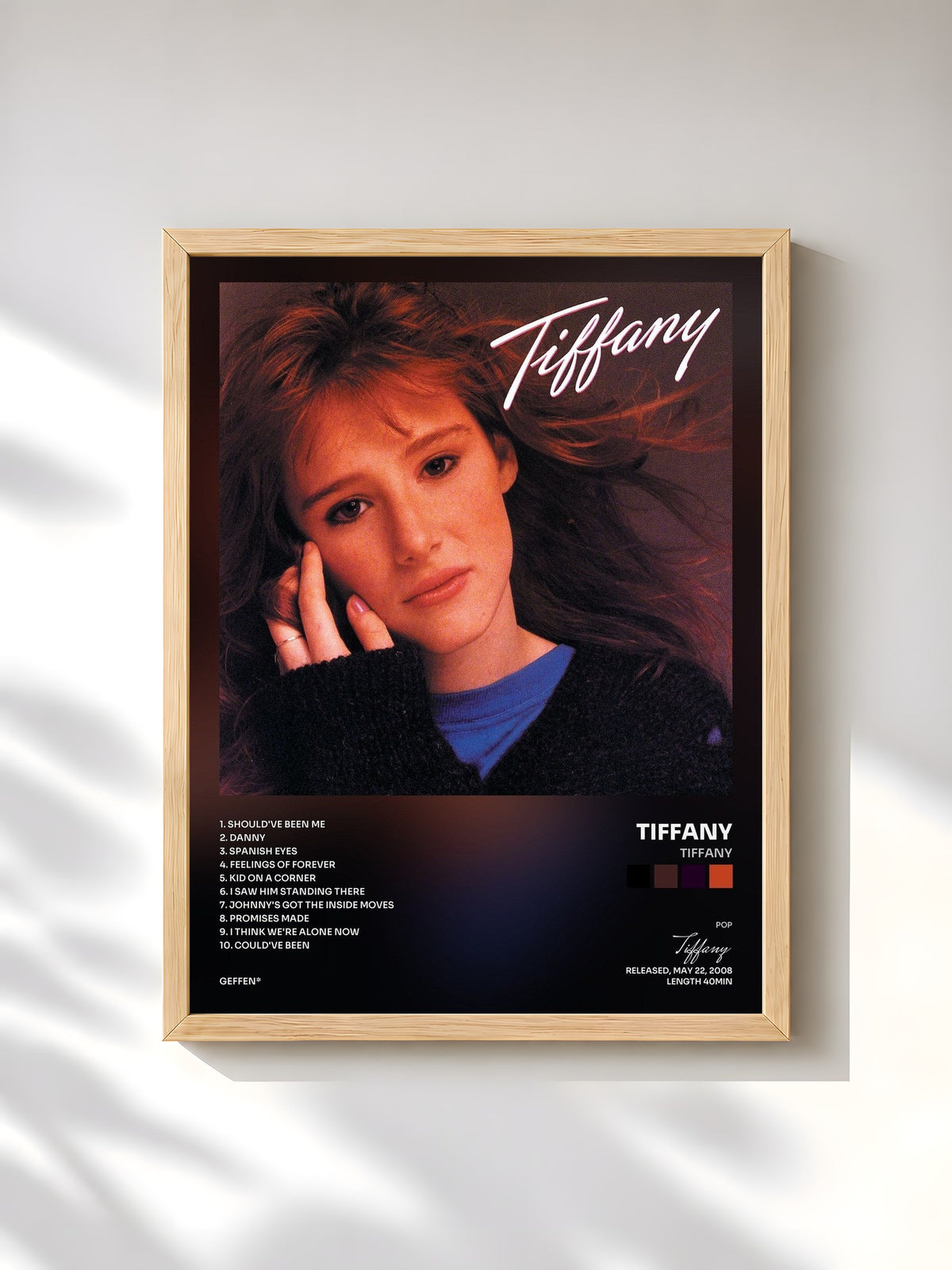 #bois Tableau de l'album Tiffany de Tiffany, cadre en bois brut, imprimé et encadré en France