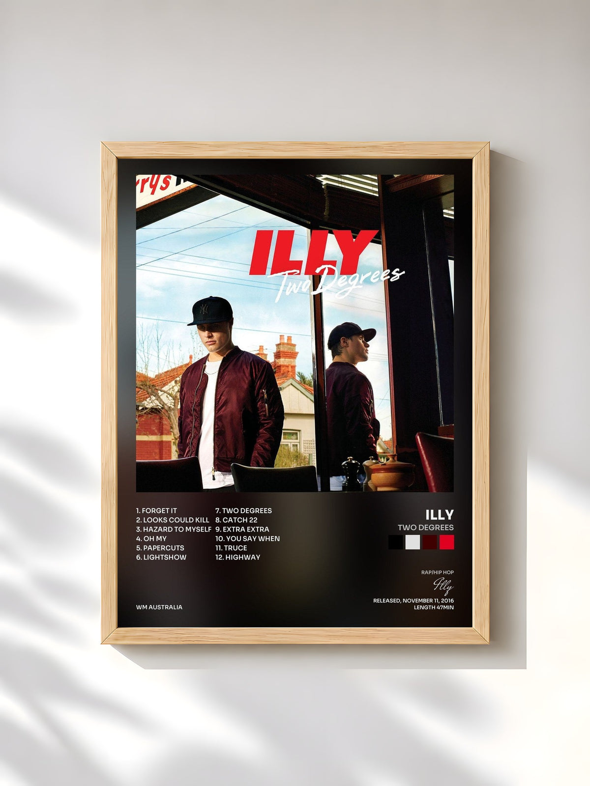 #bois Tableau de l'album Two Degrees de Illy, cadre en bois brut, imprimé et encadré en France