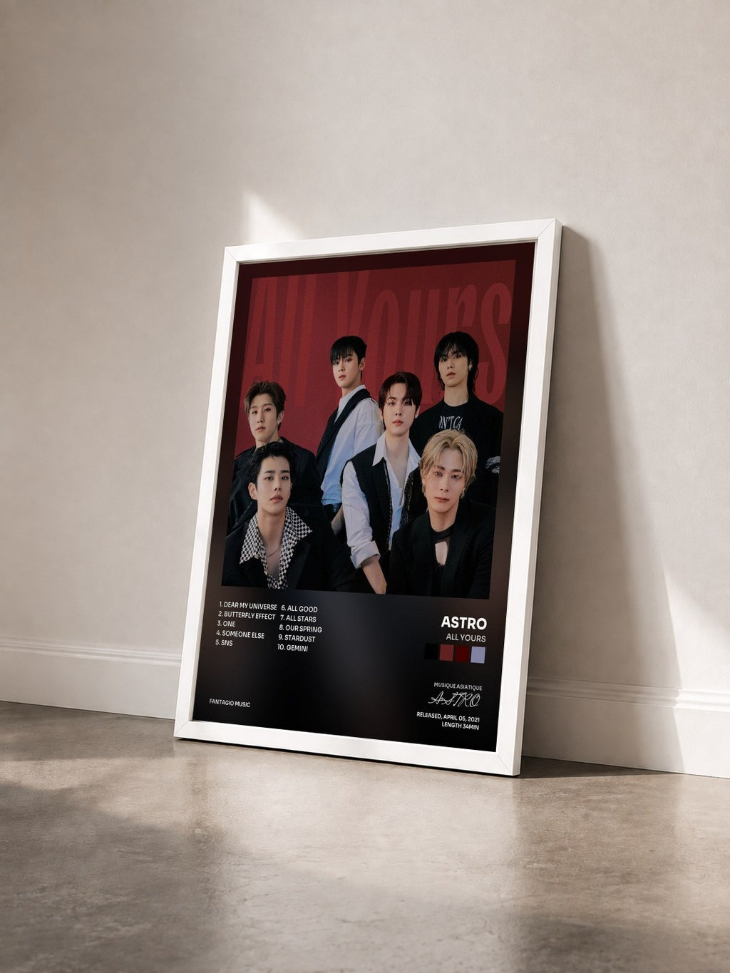 #blanc Tableau de l'album All Yours de ASTRO vu de trois quarts, cadre blanc