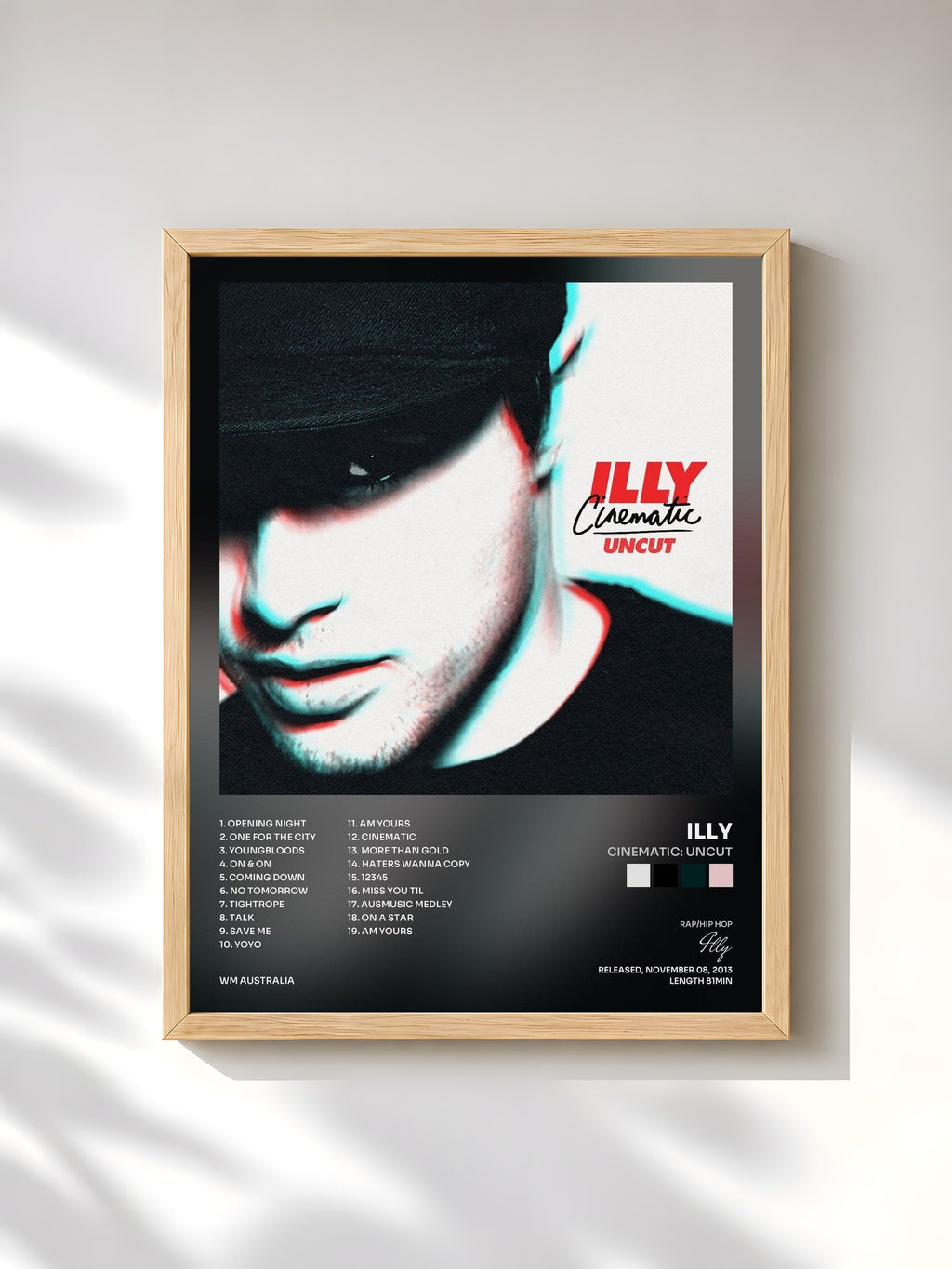 #bois Tableau de l'album Cinematic: Uncut de Illy, cadre en bois brut, imprimé et encadré en France