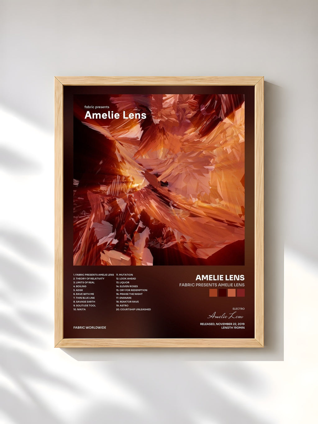 #bois Tableau de l'album fabric presents Amelie Lens de Amelie Lens, cadre en bois brut, imprimé et encadré en France